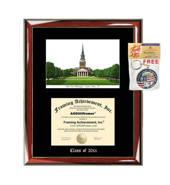 Wake Forest University Diploma Frame WFU Emboss Lithograph Graduation Degree Framing College Graduate Gift Frames Holder Case