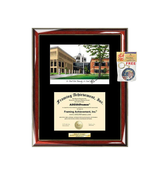 St Cloud State University Diploma Frame Lithograph SCSU Degree College Framing Graduation Certificate Plaque Single Black Matted University Diploma Frames