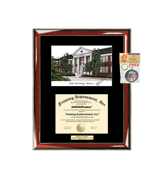 AllGiftFrames Nicholls State University NSU Diploma Frame Lithograph Premium Wood Glossy Prestige Mahogany with Gold Accents Single Black Mat Graduation University Diploma Frame Gift