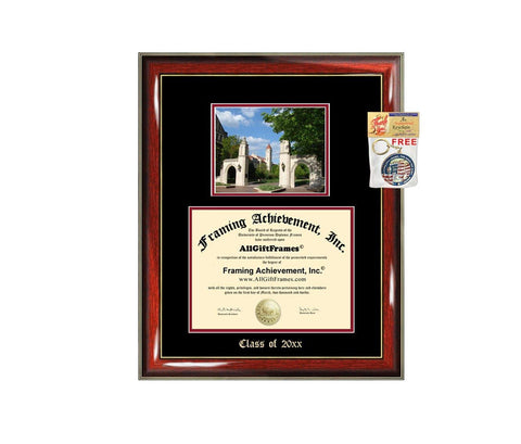 Diploma Frame Big Indiana University IU Bloomington Graduation Gift Case Embossed Picture Frames Engraving Certificate Graduate Bachelor Masters MBA PHD Doctorate