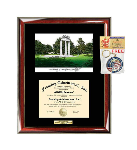 University of South Alabama Diploma Frame Lithograph Graduation Degree Graduation Plaque Graduate Gift Black Matted Diploma Frames