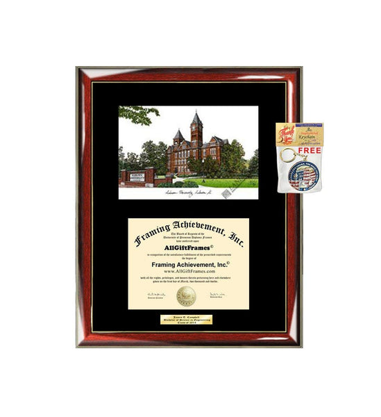 AllGiftFrames Auburn University Diploma Frame Lithograph Degree Graduation Framing Black Matted Engraved Custom University Graduate Gift Holder Case