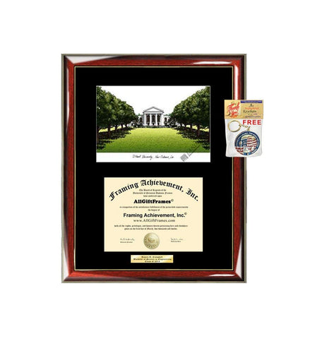 AllGiftFrames Dillard University Diploma Frame Lithograph Degree Graduation Framing Black Matted Engraved Custom University Graduate Gift Holder Case