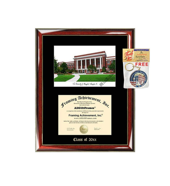 University of Memphis Graduation Custom Frame Emboss Lithograph Diploma Degree Framing Embossed Bachelor MBA Master PHD Certificate Framing