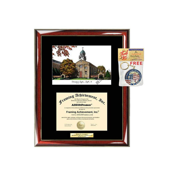 University of Dayton Diploma Frame Lithograph Degree Graduation Framing Black Matted Engraved Custom University Graduate Gift Holder Case