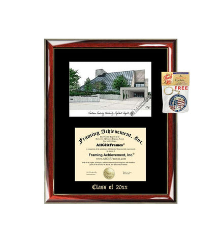Northern Kentucky University Diploma Frame Emboss Lithograph Graduation Degree Frame Wood Glossy Prestige Mahogany with Gold Accents Single Black Mat NKU University Diploma Frame