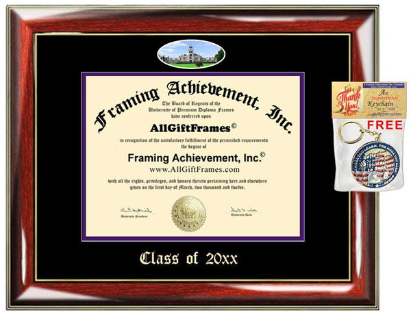 AllGiftFrames Custom Diploma Frame Embossed Kansas State University Best Graduation Degree KSU Frame Double Mat Campus Fisheye Picture Frame Cheap Degree Certificate Graduate Gift
