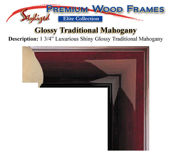 Diploma Frame University Graduation Degree Frames - Glossy Traditional Mahogany Top mat Black Inner mat Maroon Certificate Frame Degree