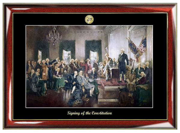Signing of the Constitution Mural Painting Poster Frame Christy Print Embossed Logo Attorney Lawyer Law School Graduation Gift Citizenship