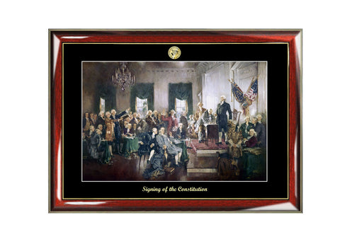 Signing of the Constitution Mural Painting Poster Frame Christy Print Embossed Logo Attorney Lawyer Law School Graduation Gift Citizenship