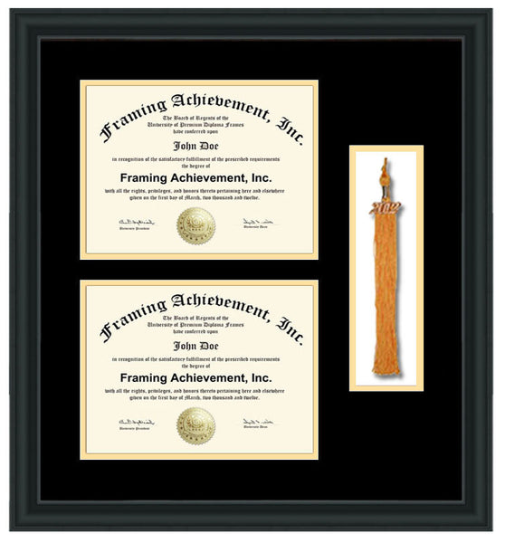 Double diploma frame graduation tassel holder box high school degree college certificate university document framing plaque