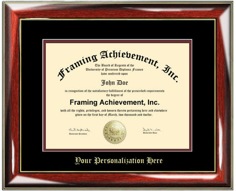 Single College Diploma Frame Collegiate University Diploma Framing Top mat Black Inner mat Maroon Glossy Prestige Certificate Frames