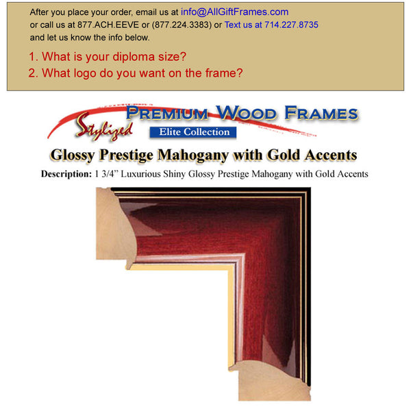 University Tassel Diploma Frames - Graduation Tassel Box Frames College Major Seal Logos - Top mat Black Inner Maroon Glossy Prestige