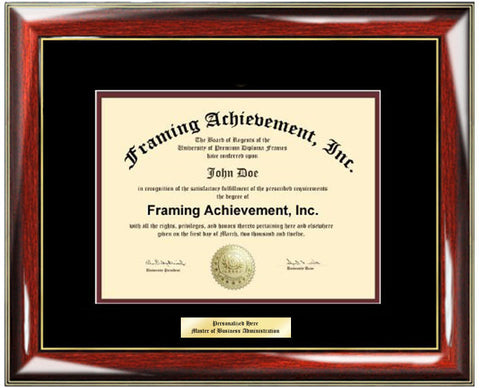 Graduation Diploma Frames - College Diploma Framing Gifts Certificate Frames Top matted Black Inner Maroon Glossy Prestige Gold Accents
