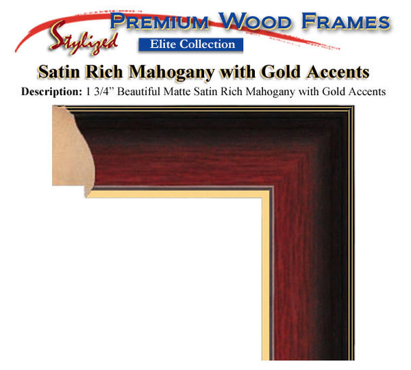 Certificate Frames University Diploma Frame - Graduation College Major Seal Logos Satin Mahogany Gold Accents Top matted Black Inner Maroon