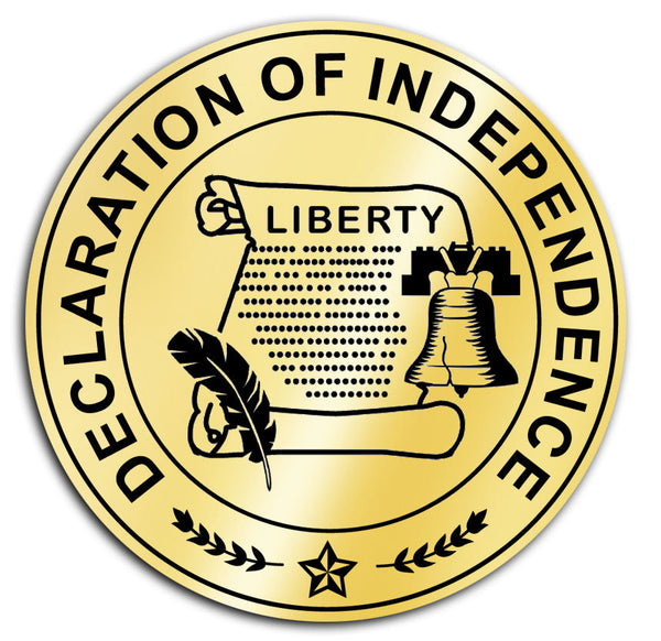 Declaration of Independence Frame Replica Print Gold Logo & Embossing Matted Black Attorney Lawyer Law School Graduates Graduation Gift