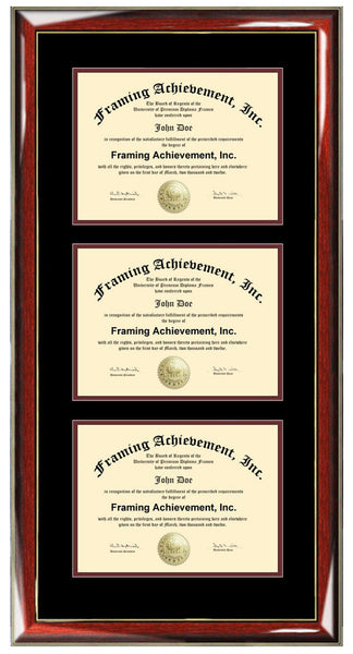 Triple Diploma Frame Certificate Frames University College Plaque Document Holder Framing Three Degrees