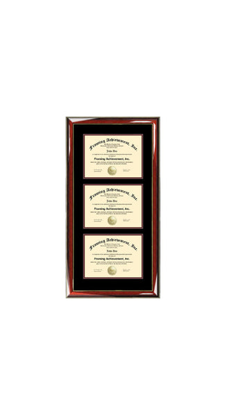 Triple Diploma Frame Certificate Frames University College Plaque Document Holder Framing Three Degrees