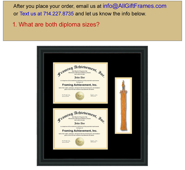 Double diploma frame graduation tassel holder box high school degree college certificate university document framing plaque