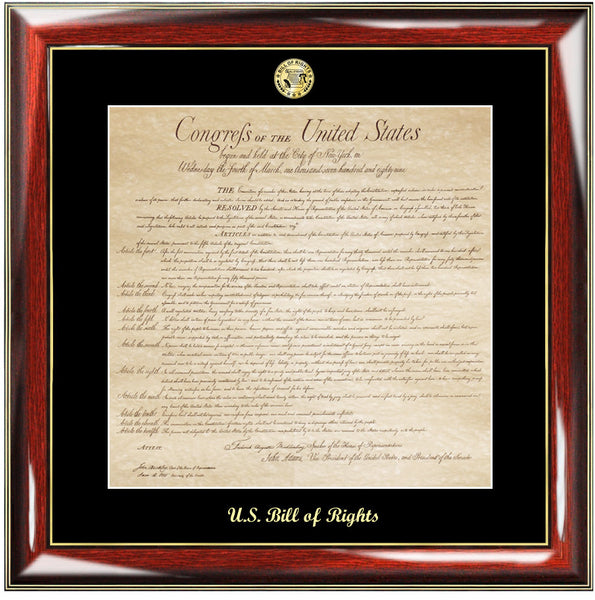 Constitution, Bill of Rights, Declaration Independence Frame Set Print Gold Embossed Logo Plaque Law Gifts Replica Lawyer Attorney School