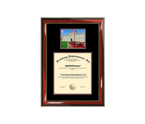 Virginia Military Institute diploma frame campus photo VMI certificate framing graduation document plaque degree gift graduate case bachelor