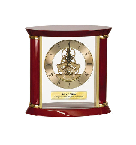 Personalized Clock Gold Engraving Plate Glass Case Da Vinci Gear Clock Wedding Employee Award Retirement Recognition Anniversary Gift