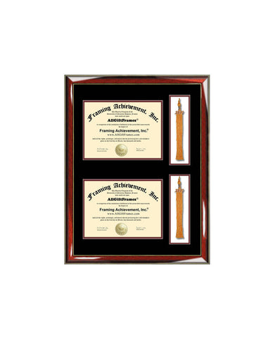 Double Graduation Tassel Box Two Diploma Frame with Dual Degree College University Document Framing Tassle Holder Case Plaque Shadowbox