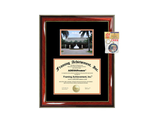 University of Miami diploma frame campus photo certificate framing graduation document college degree plaque graduate document picture
