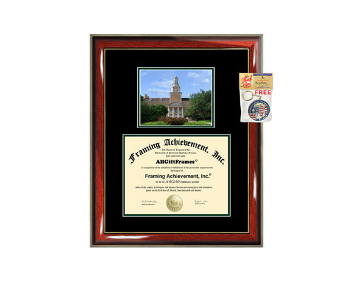 University of North Texas diploma frame campus photo certificate framing graduation document plaque UNT degree gift college picture