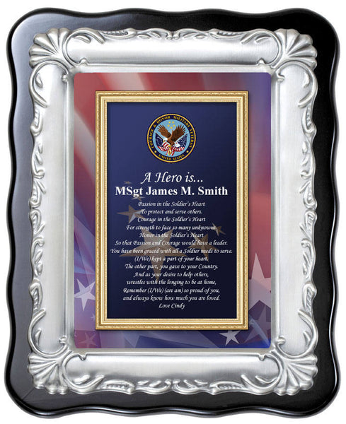 Personalized Military Plaque Gift Retirement Service Poetry Frame Going Away Homecoming Army Marine Corps Air Force US Navy USMC USAF