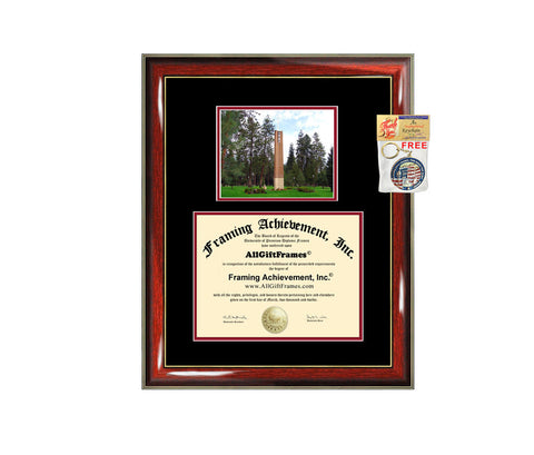 Whitworth University diploma frame campus photo certificate framing graduation document plaque degree gift college graduate picture