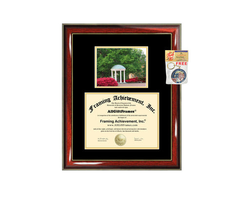 University of North Carolina Chapel Hill diploma frame campus photo certificate framing graduation document plaque UNCCH degree gift college