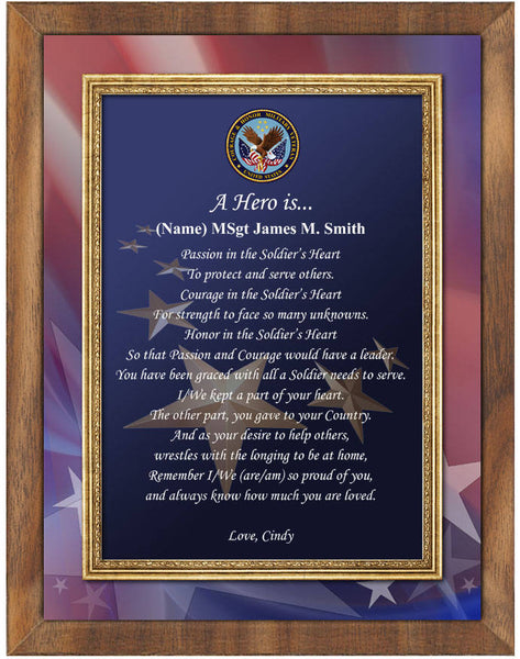 Military Service Award Retirement Homecoming Discharge Recognition Promotion Marine Corps Plaque Soldier Poem Husband Wife Husband Son