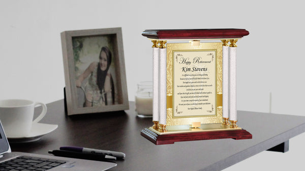 Personalized Retirement Gift Plaque Custom Unique Desk Award Retiree Employee Boss Farewell Engrave Him Her Going Away Appreciation Gold