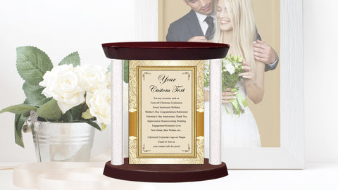 Custom Desk Plaque Diamond Column Message Luxury Expensive Personalized Gift Birthday Anniversary Love Wedding Anniversary Congratulation